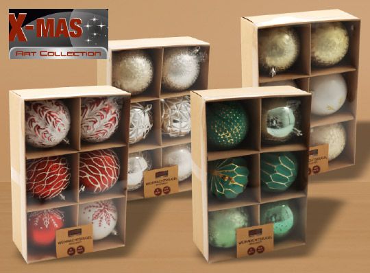 X-MAS Weihnachtskugeln, 6er-Pack