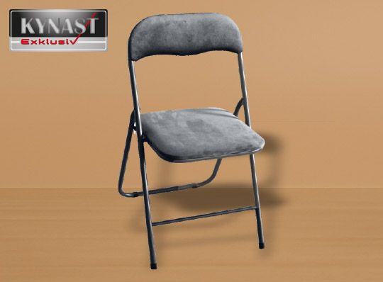 KYNAST Klappstuhl mit Samtbezug, Farbe: grau