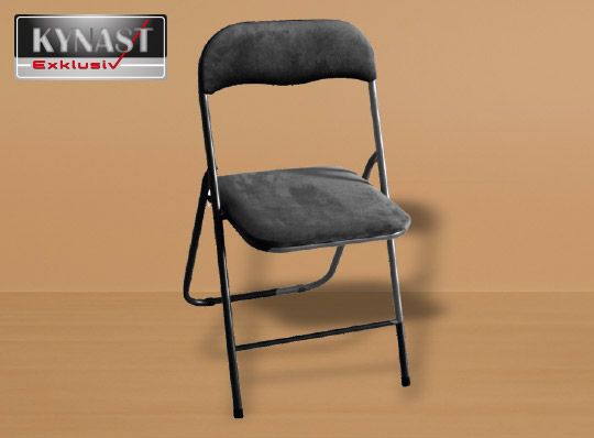 KYNAST Klappstuhl mit Samtbezug, Farbe: schwarz