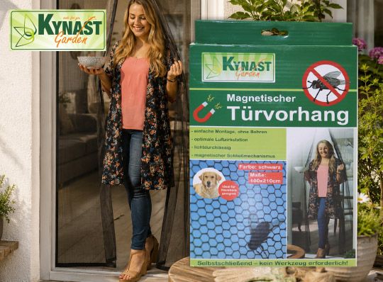 KYNAST Magnetischer Türvorhang, schwarz, Maße: 100 x 210 cm