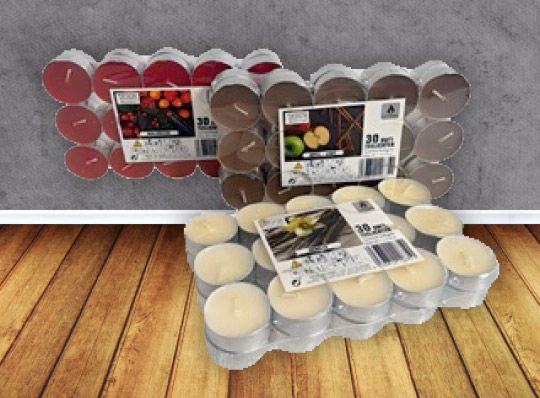Duftteelichter 30er Pack, 3 versch. Düfte