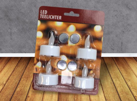 Teelichter LED 4er Pack inkl. Batterien