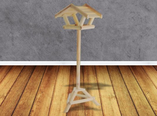 Vogelfutterhaus aus Holz H 110 cm