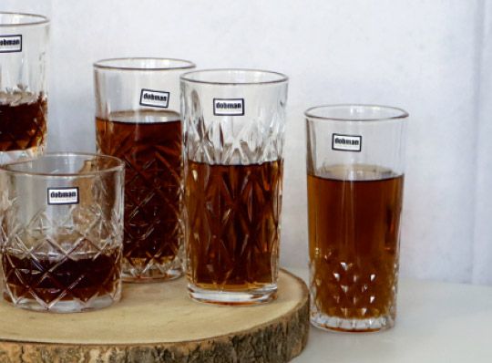 Dobman Longdrinkglas 34 cl, 3 versch. Designs